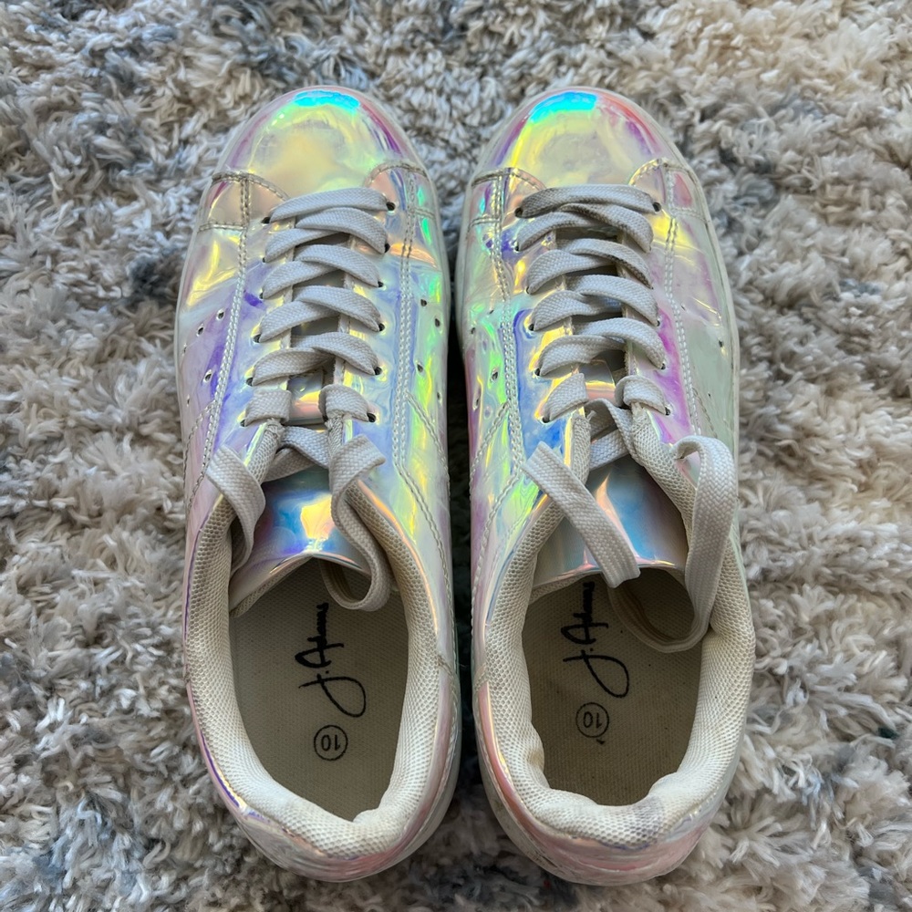 Multicolored Reflective Platform Shoes - image 4